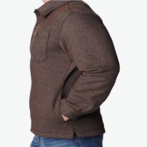 Mens Columbia Great Hart Mountain Shirt Jacket in Cordovan Heather- - Picture 5 of 16